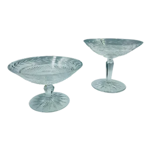 Pair of Corresponding Vintage Waterford Glandore Crystal Compotes