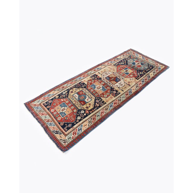 Blue Antique Oriental Animal Design Runner Rug 3'4 X 8'5 For Sale - Image 8 of 17