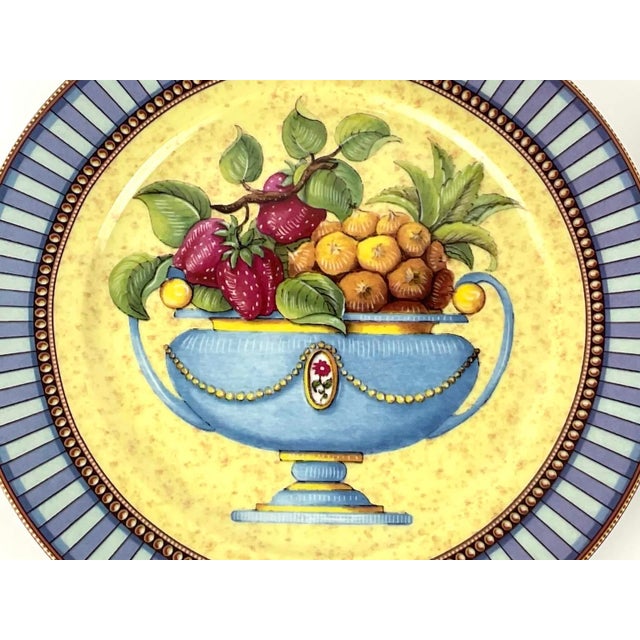 Tuscan Email De Limoges (Enamel of Limoges) Porcelain Plates From The"Renaissance" Collection by I. Godinger For Sale - Image 3 of 9
