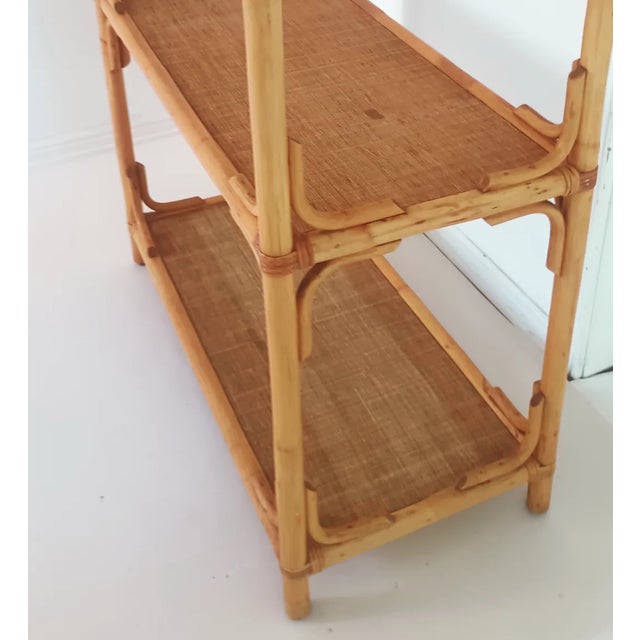 Vintage Large Bamboo Shelf For Sale - Image 4 of 15