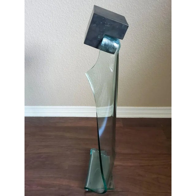 Late 20th Century Mary Shaffer Slumped Glass & Bronze Sculpture "From Cube #9" Signed For Sale - Image 5 of 10