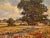 Vintage Impressionist English River Landscape Painting with Wild Red Flowers & Figures by British Artist, David Hyde. The...