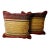 1980s Vintage Boho Chic Southwestern Ralph Lauren Jewel Tone Cut Striped Chenille Decorative Pillows - A Pair For Sale