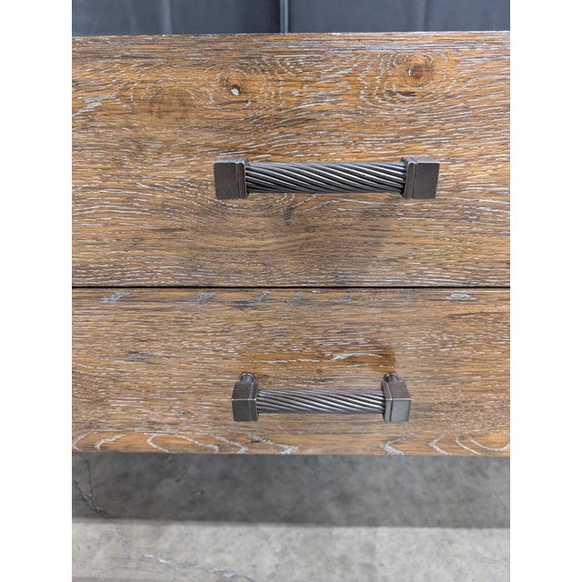 2010s Bassett Industrial Wood and Metal Six-Drawer Console Cabinet For Sale - Image 5 of 9