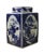 This is a traditional Chinese decorative porcelain jar in square shape blue & white color with flowers birds mountain...