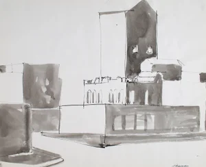 Jack Freeman San Francisco Cityscape in Ink, 1976 1976