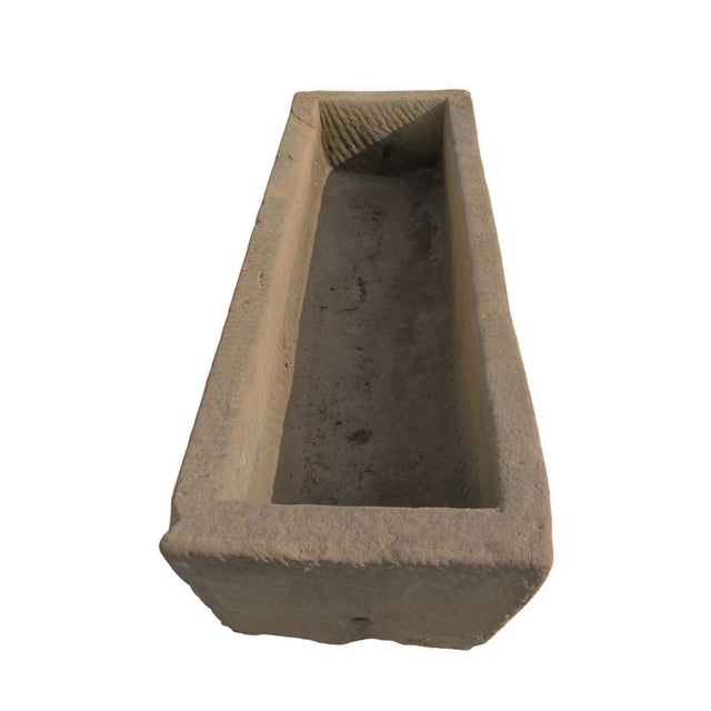 71" Inch Long Hand Chiseled Stone Trough 61 For Sale - Image 9 of 12