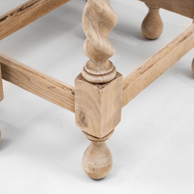 20th Century French Oak Nesting Tables With Barley Twist Legs - Set of 3 For Sale - Image 13 of 18