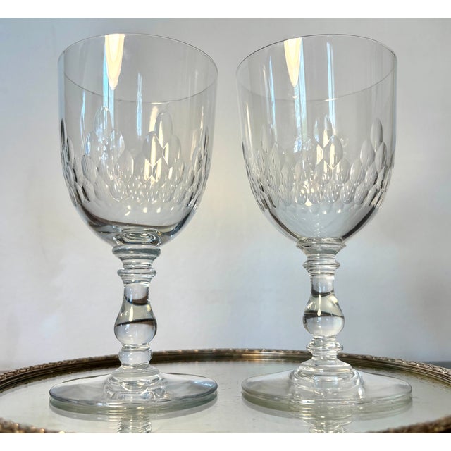 Glass Vintage Water Glasses from Baccarat, 1920s, Set of 2 For Sale - Image 7 of 10