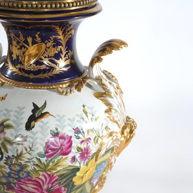 Large & Impressive 19th Century French Sèvres Porcelain Gilt Gold Decorated Urns For Sale In New York - Image 6 of 12
