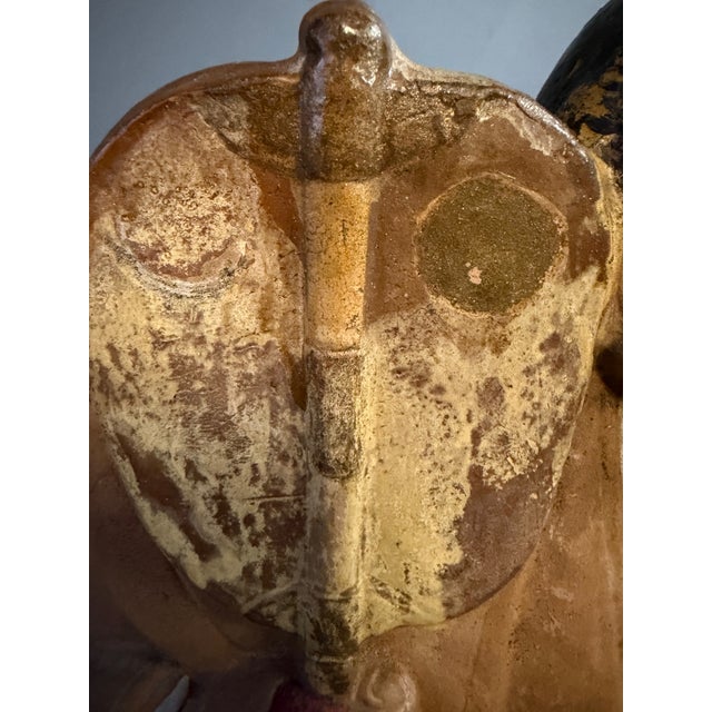 Early 19th Century Edo Period Japanese Polychrome Ceramic Samurai Figure W/ Fan For Sale In Philadelphia - Image 6 of 11