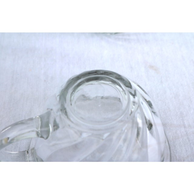 Mid 20th Century Vintage Anchor Hocking Victoria Optic Swirl Clear Punch Bowl and 8 Cups For Sale - Image 5 of 8