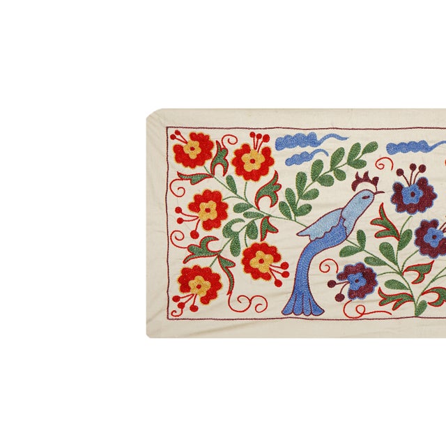 Decorative Suzani Embroidered Cotton Cloth For Sale In New York - Image 6 of 9