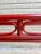 Red Vintage Red Split Reed and Rattan Glass Top Console Entry Table - Newly Painted For Sale - Image 8 of 12