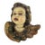 Vintage Hand Painted Plaster Winged Putti With Glass Eyes For Sale
