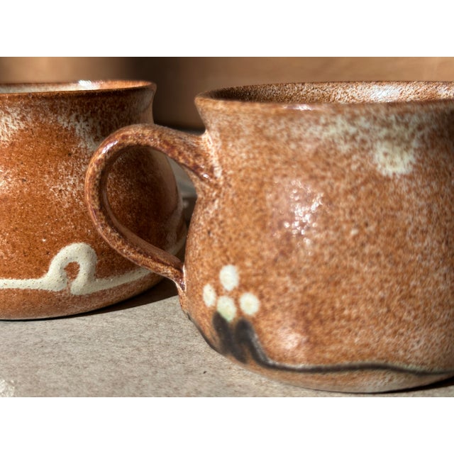 Ceramic Handmade Patterned Ceramic Mugs with Handles by Helma Klett, Germany, 1990s, Set of 2 For Sale - Image 7 of 10