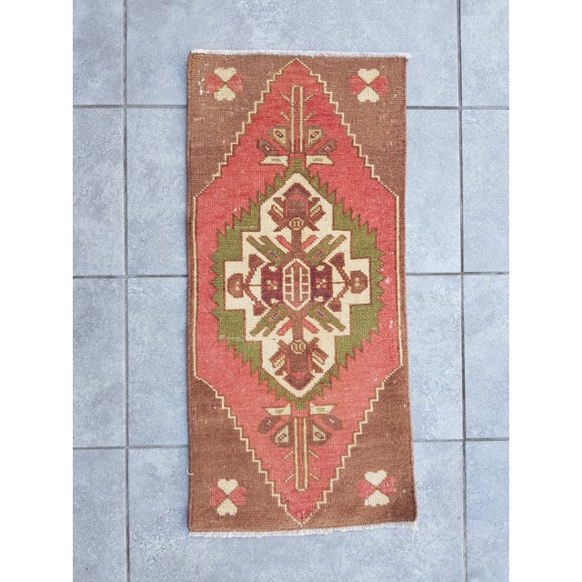 Geometric Oushak Handmade Rug For Sale - Image 4 of 5
