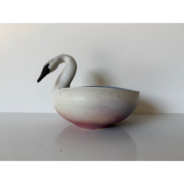 1980’s Vintage Handmade Ceramic Swan Bowl or Planter, Signed For Sale - Image 12 of 12