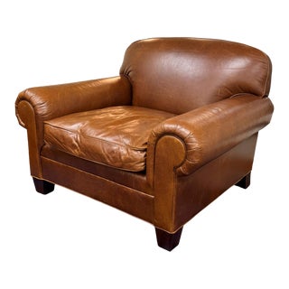 Ralph Lauren for Henredon Leather Club Chair For Sale