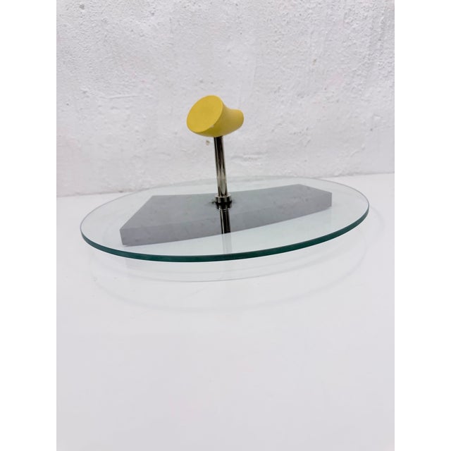 Black Postmodern Serving Plate with Handle by Claude Dumas, Paris, 1980s For Sale - Image 8 of 11