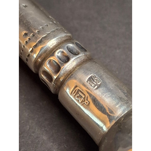 Rare Antique 19th Century 13 Loth Silver Torah Pointer Yad Austro Hungarian Judaica 72g For Sale - Image 13 of 16