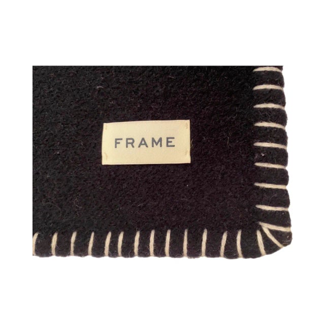2020s Ritz Paris Hotel X Frame Blanket Navy Blue Cashmere Wool For Sale - Image 5 of 10