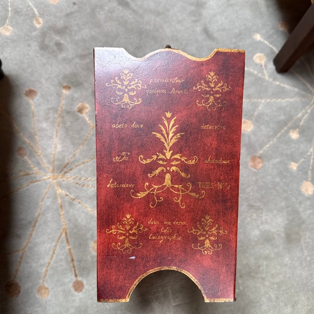 Vintage Style Tole Painted Magazine Rack For Sale - Image 11 of 12