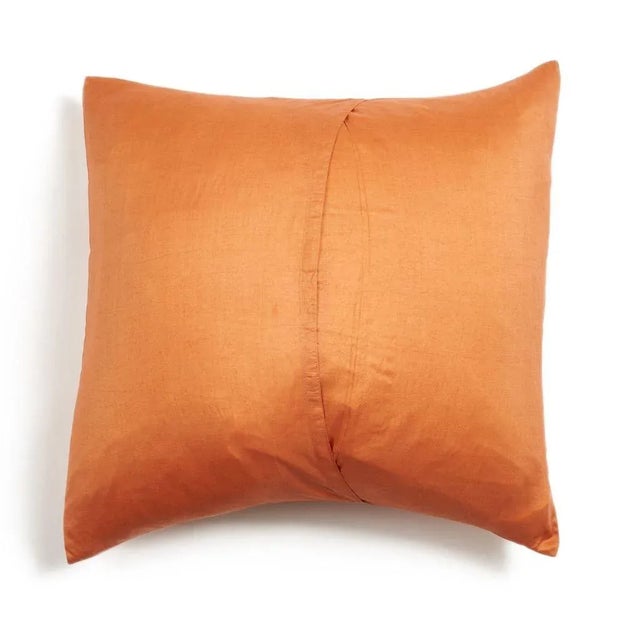 Studio Variously Organic Hand-Dyed Orange & Neutral Base Shibori Silk Arc Coral Pillow For Sale - Image 11 of 12