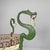 Italian Art Nouveau White Green Wrought Iron Vase Holders with Dragons, 1900s, Set of 2 For Sale - Image 11 of 18