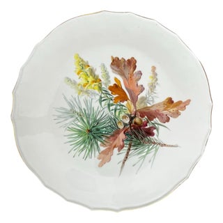 Large Porcelain Plate with Floral Motif from Meissen, 1890 For Sale