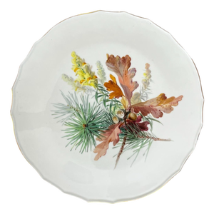 Large Porcelain Plate with Floral Motif from Meissen, 1890
