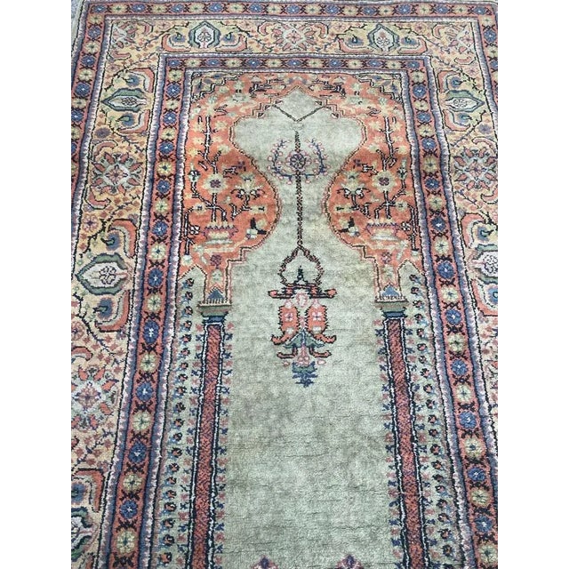Vintage Turkish Silk Kayseri Rug For Sale - Image 3 of 16