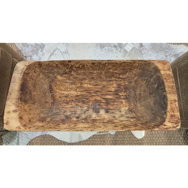 Large 19th Century Hand Carved Primitive Organic Modern Wooden Dough Bowl / Trencher For Sale In Little Rock - Image 6 of 18