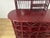 1970s Vintage Italian Burgundy Bamboo Wicker Bar Cabinet and Stools, 1970s, Set of 5 For Sale - Image 5 of 9