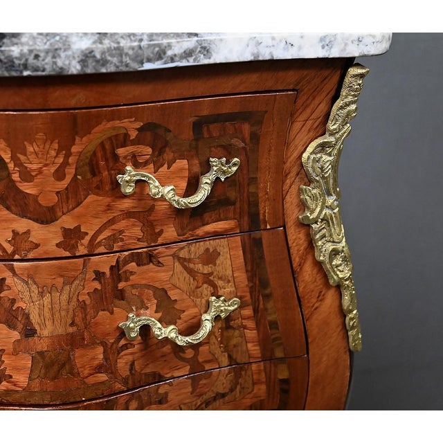 20th Century Louis XV Marquetry Parlor Cabinet For Sale - Image 12 of 18