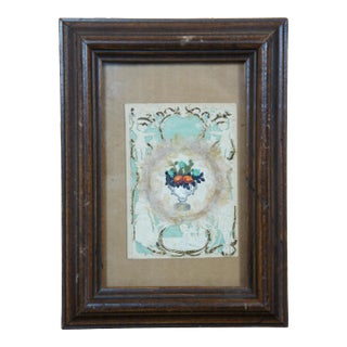 1859 Antique Victorian Framed Die Cut Embossed Valentines Day Card For Sale