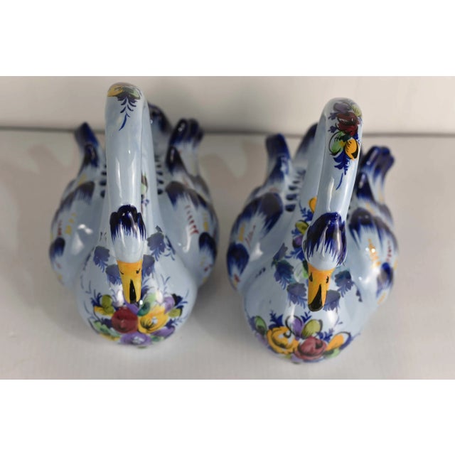 Vintage Ceramic Decorated Swans Floral Display - a Pair For Sale - Image 11 of 12