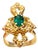 Natural Emerald, Oval Stone and Diamond Ring 14 Karat Yellow Gold For Sale