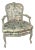 Mid 20th Century Louis XV Style French Bergere Chair With Floral Upholstery For Sale