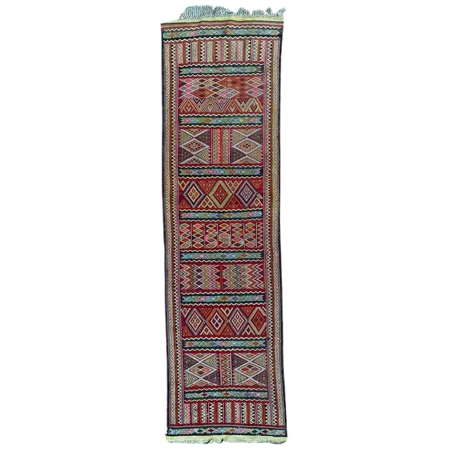 Vintage Moroccan Kilim Runner For Sale