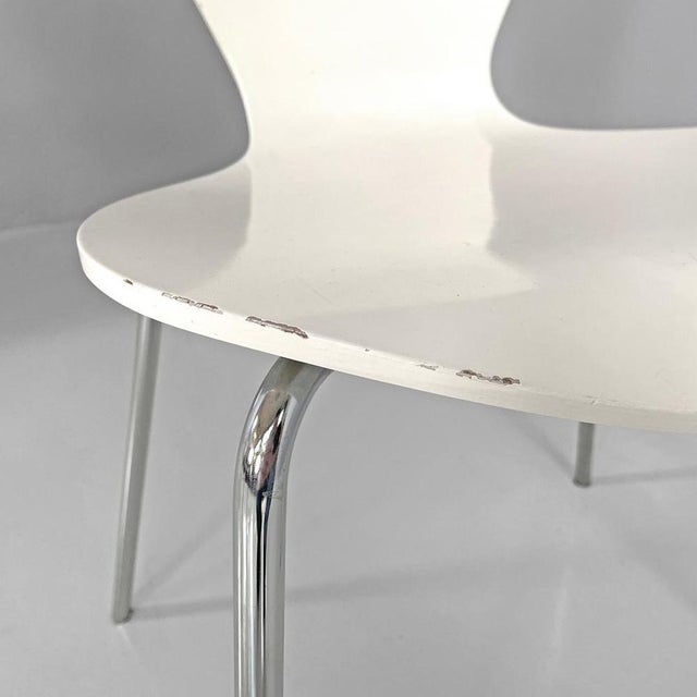 Italian Modern White Lacquered Curved Chairs, 1970s, Set of 6 For Sale - Image 15 of 18