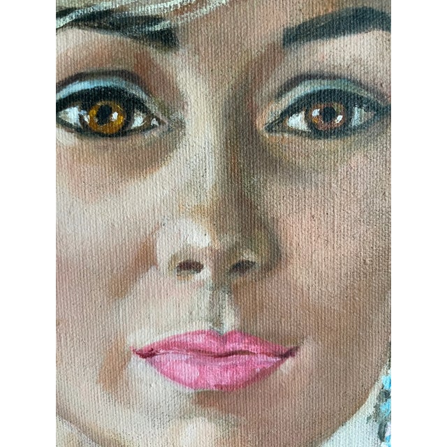1968 Original Framed Female Portrait Painting Signed Shannon For Sale In Los Angeles - Image 6 of 13
