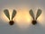 Set of two extremely rare and lovely mid-century modern sconces or wall lamps with adjustable lamp shades. Designed and...