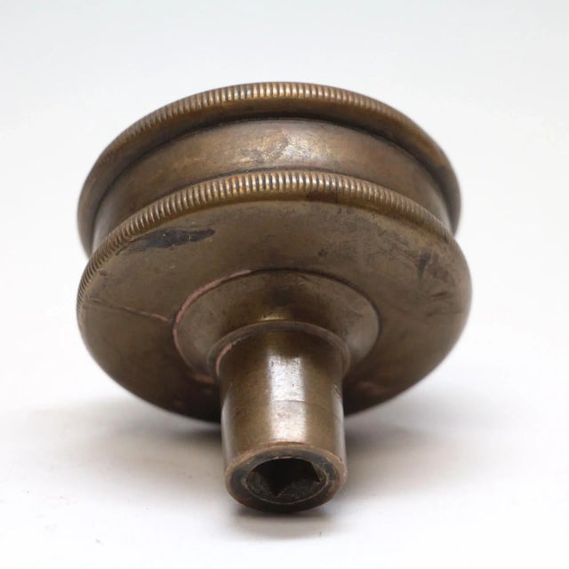 Antique Concentric Bronze Single Door Knob For Sale - Image 4 of 4