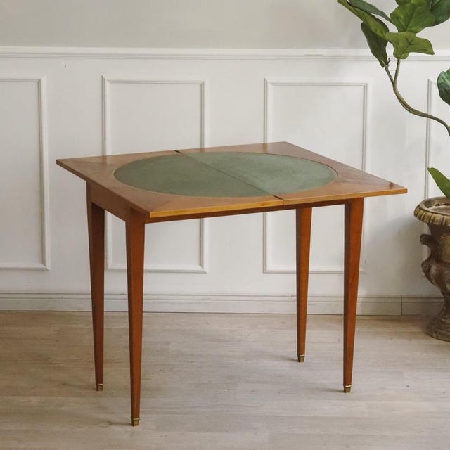 Vintage Game Table with Chessboard and Leather Top For Sale - Image 12 of 17