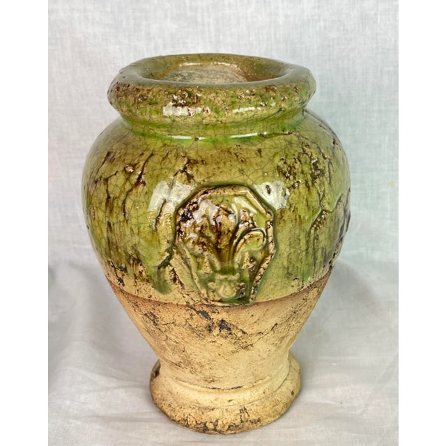 Handcrafted Glazed Pottery Green Water Vessel Vase For Sale - Image 13 of 13