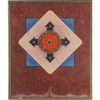 Mino Meno, Pentacle, 1970s, Oil Painting on Plywood For Sale