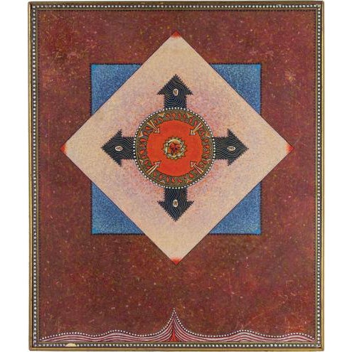 Mino Meno, Pentacle, 1970s, Oil Painting on Plywood For Sale