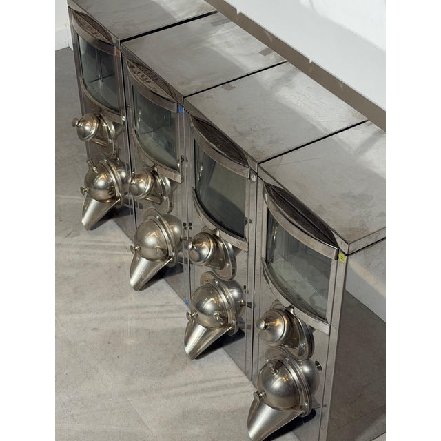 Industrial Coffee Silos in Stainless Steel, Set of 4 For Sale - Image 4 of 8