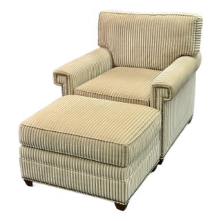Vanguard Furniture American Bungalow Collection Upholstered Chair With Ottoman For Sale